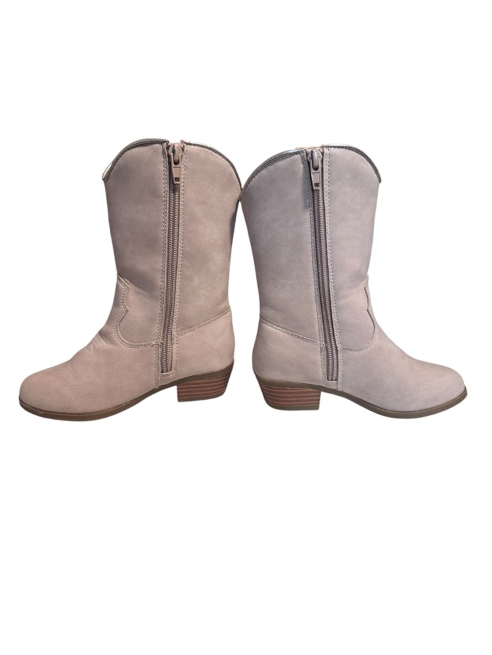 Girls’ Sugar Blush Pink Embroidered Western Zip-up Boots - 11 - Picture 5 of 9